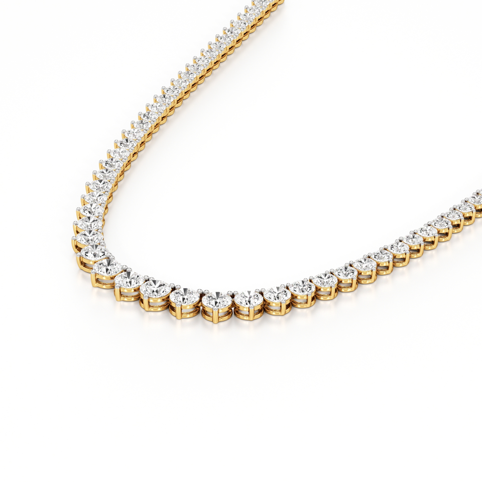 14k Yellow Gold Graduated Diamond Riviera Necklace