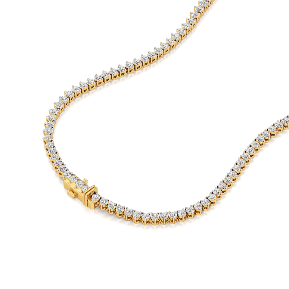 14k Yellow Gold Graduated Diamond Riviera Necklace