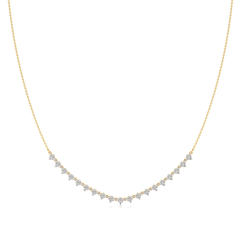 14k Yellow Gold Diamond Cascade Necklace