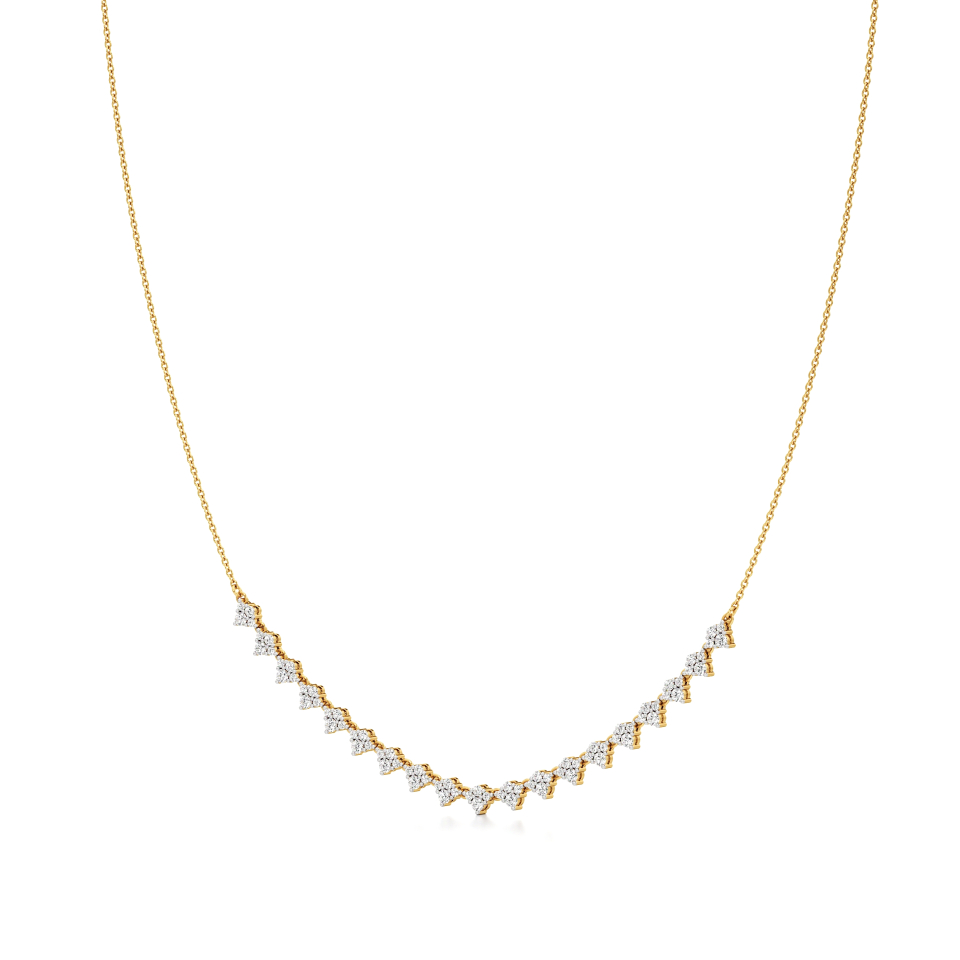 14k Yellow Gold Diamond Cascade Necklace