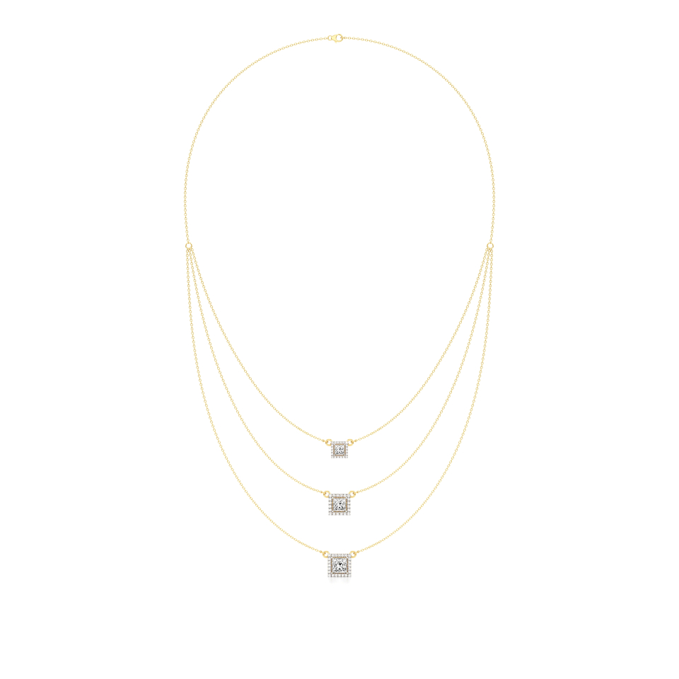14k Yellow Gold A harmonious blend of three Layered Necklace