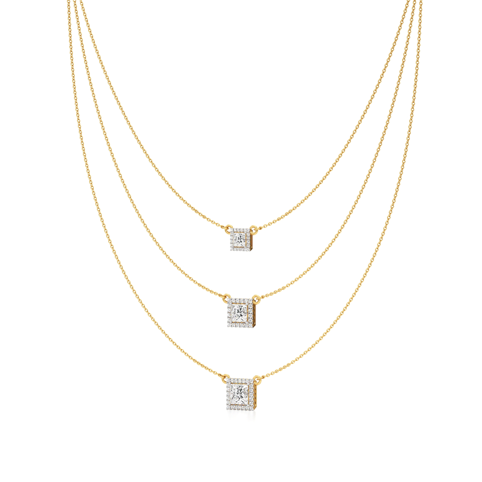 14k Yellow Gold A harmonious blend of three Layered Necklace