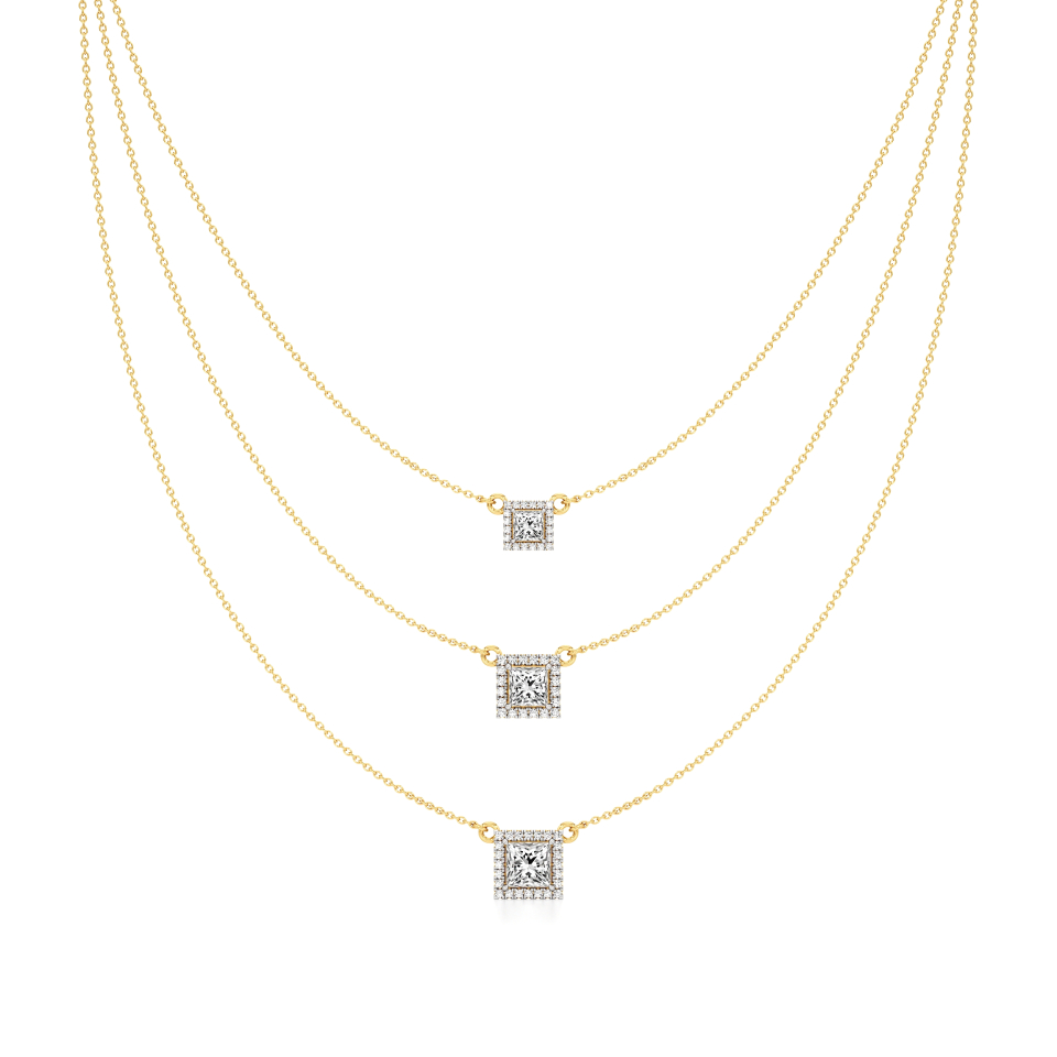 14k Yellow Gold A harmonious blend of three Layered Necklace