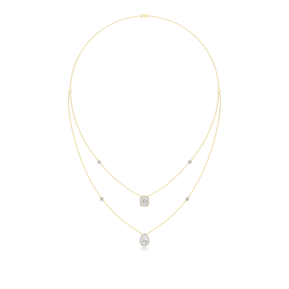 14k Yellow Gold Eternal Layers Diamond Necklace