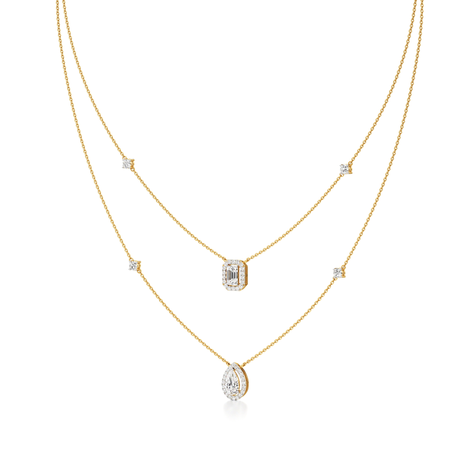 14k Yellow Gold Eternal Layers Diamond Necklace