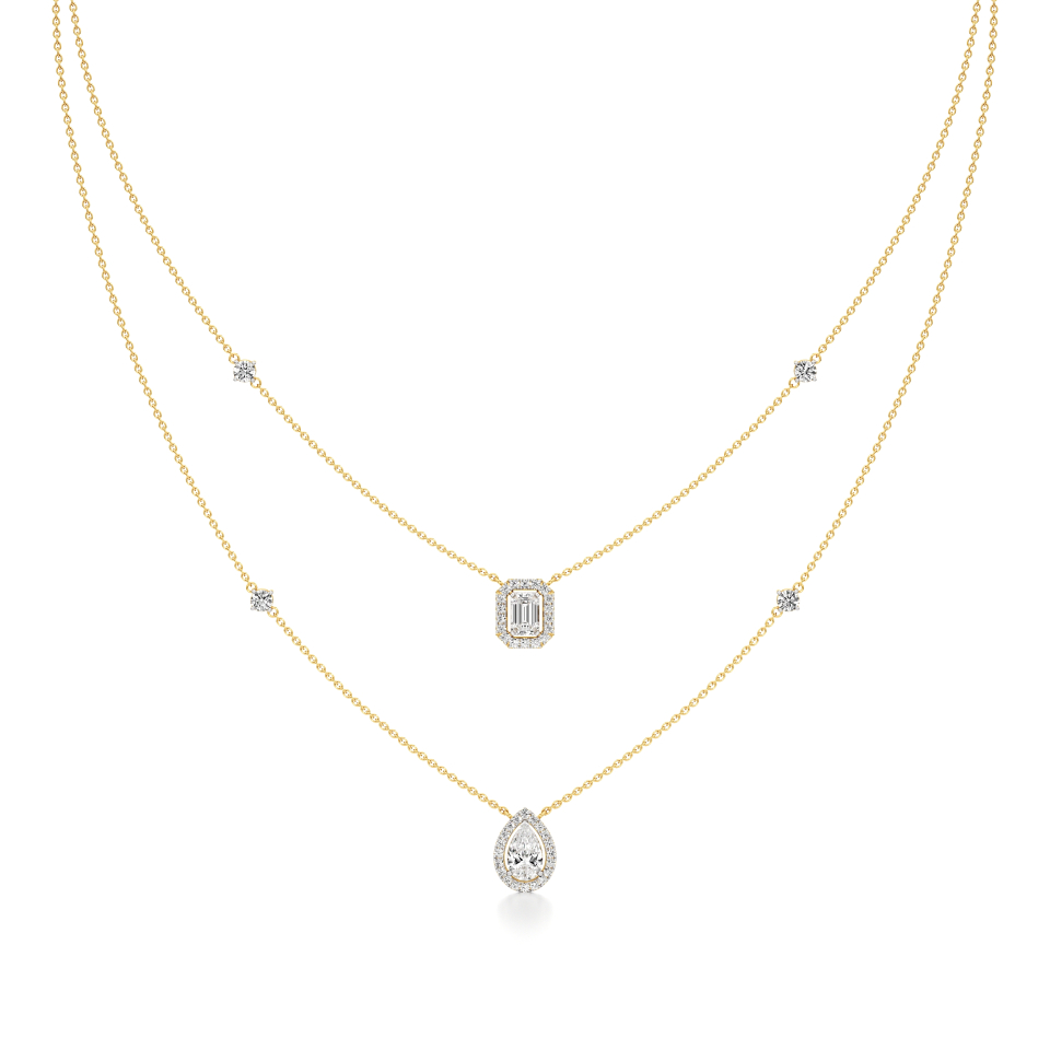 14k Yellow Gold Eternal Layers Diamond Necklace