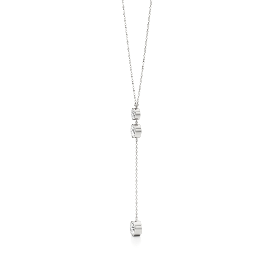 14k White Gold Radiant Drop Diamond Necklace