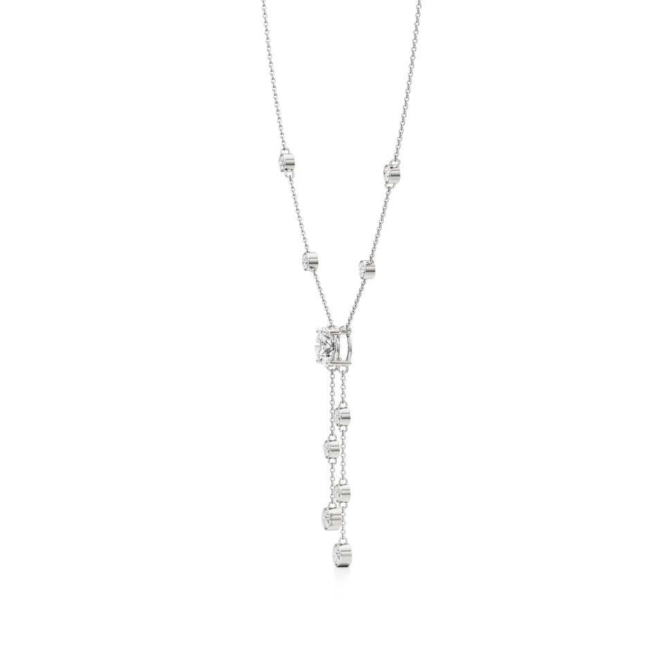 14k White Gold Twilight Cascade Diamond Necklace