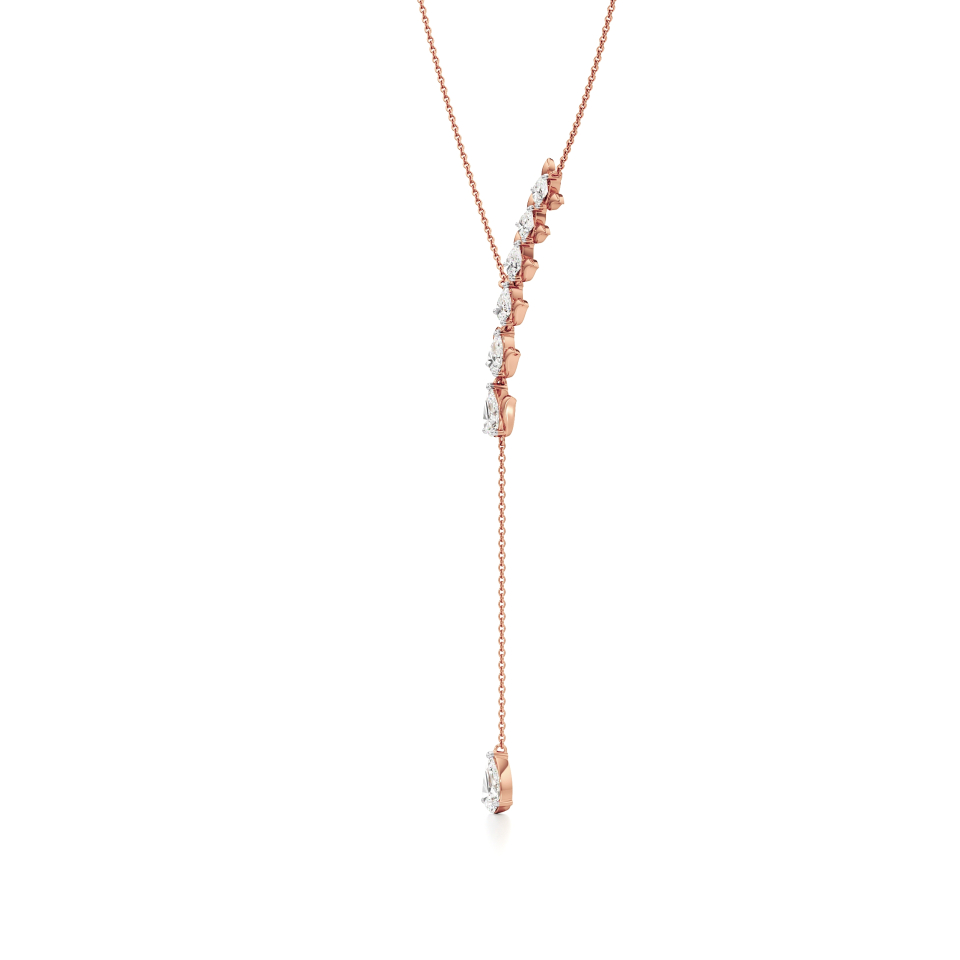 14k Rose Gold Nayara Bloom Drop Diamond Necklace