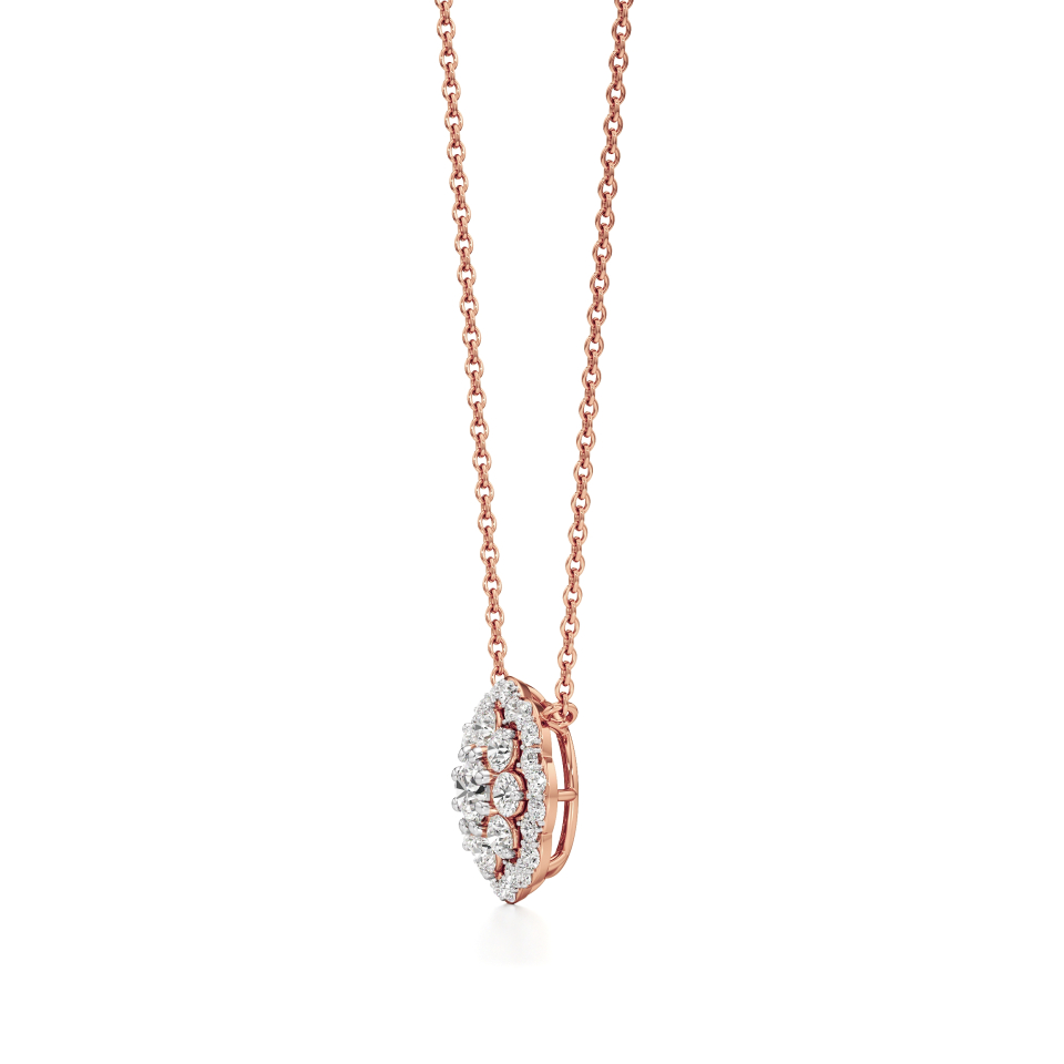 14k Rose Gold Ethereal Petal Diamond Pendant
