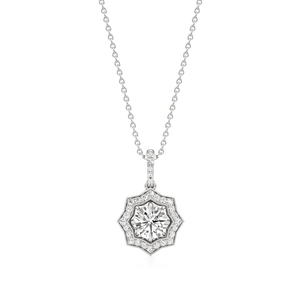 14k White Gold Stellar Radiance Diamond Pendant