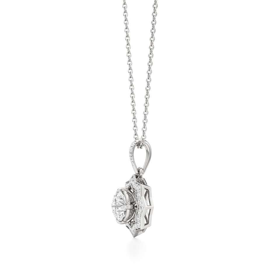 14k White Gold Stellar Radiance Diamond Pendant