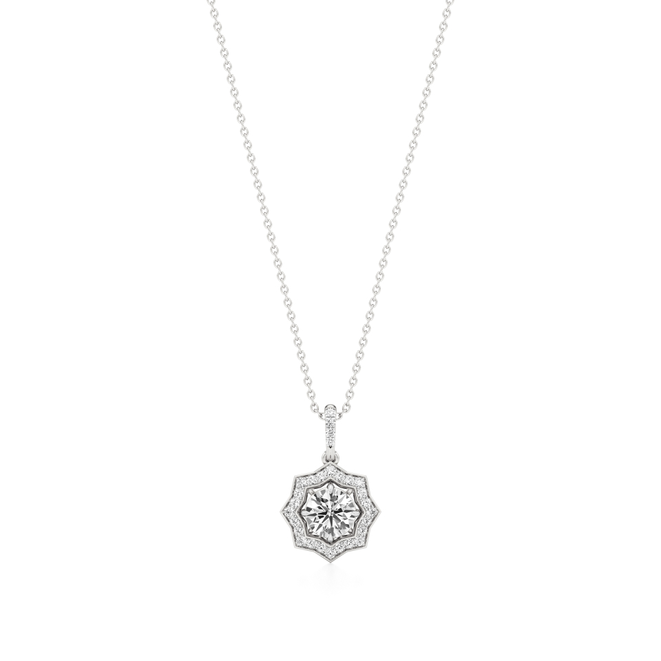 14k White Gold Stellar Radiance Diamond Pendant