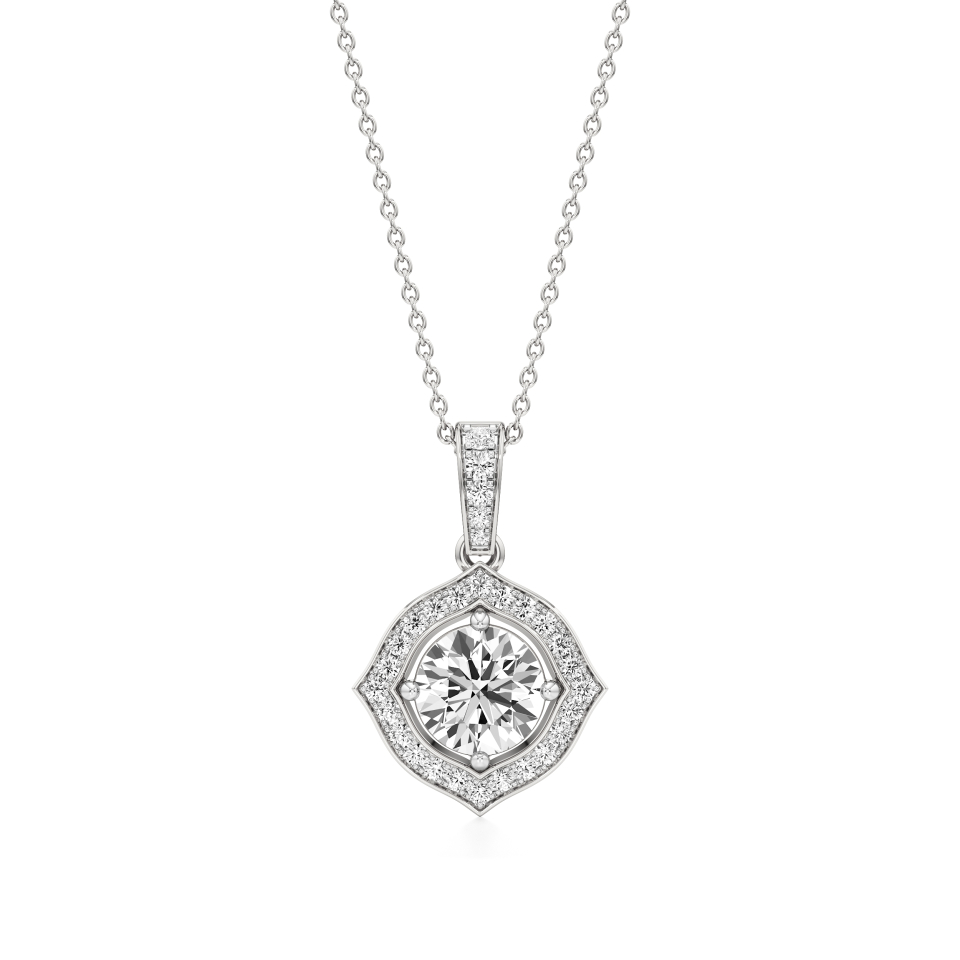 14k White Gold Eternal Glow Diamond Pendant