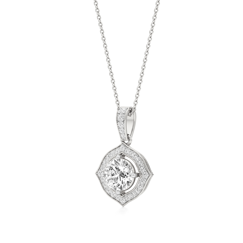 14k White Gold Eternal Glow Diamond Pendant