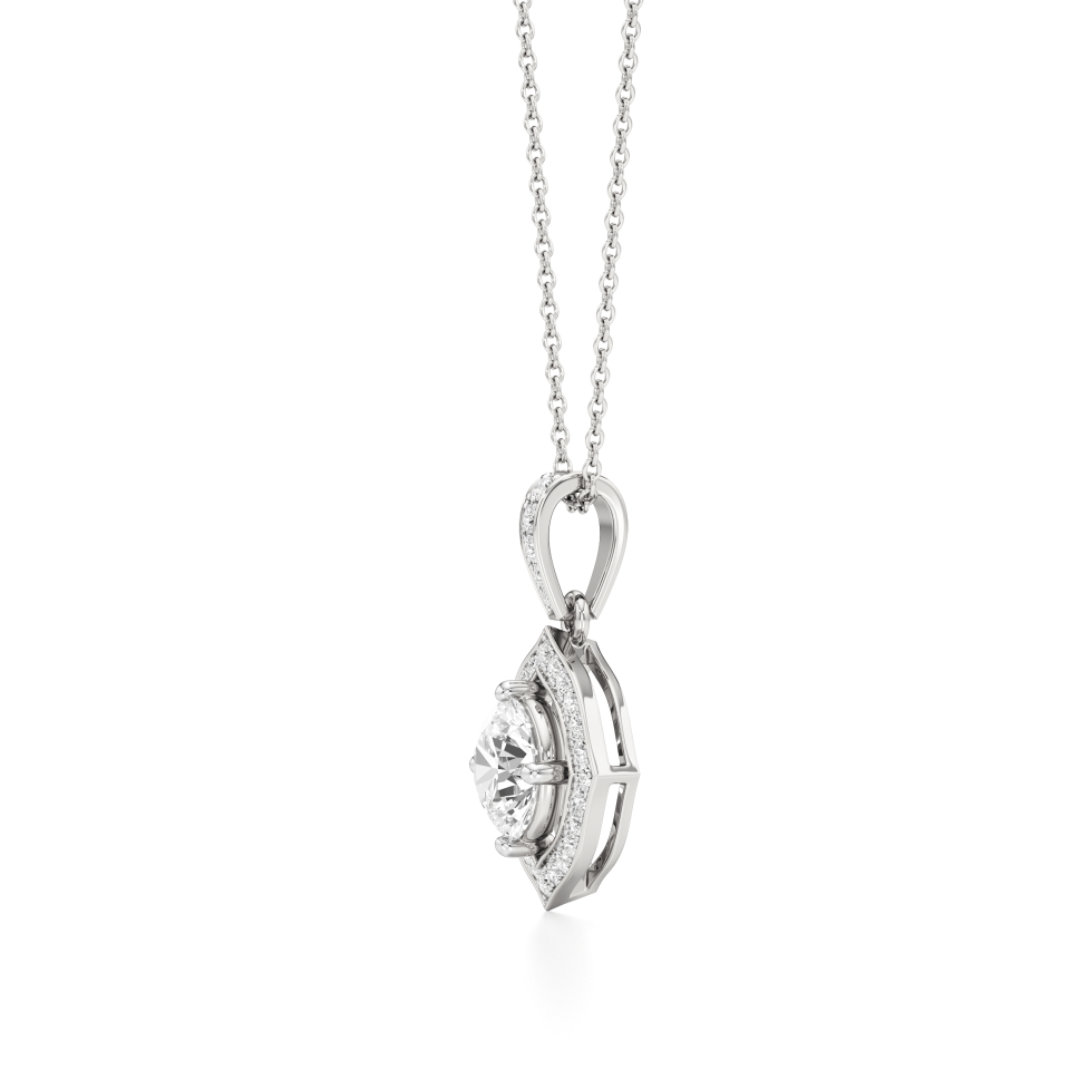 14k White Gold Eternal Glow Diamond Pendant