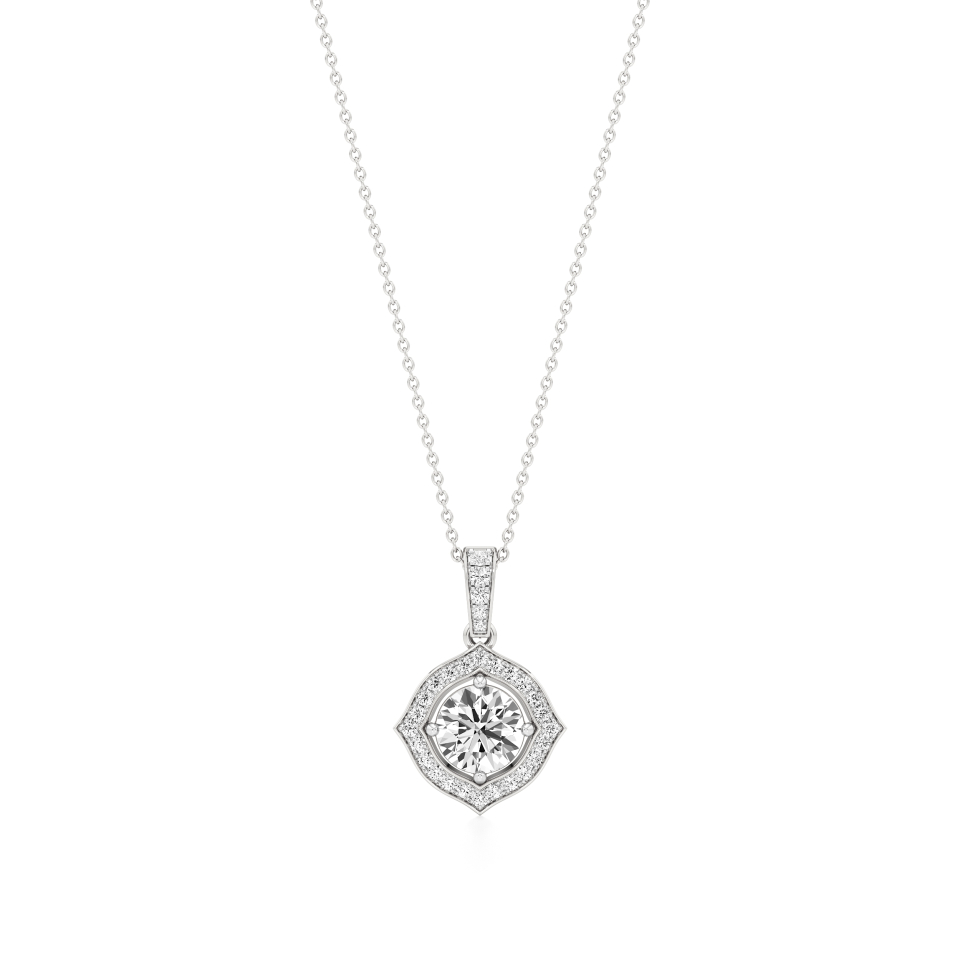 14k White Gold Eternal Glow Diamond Pendant