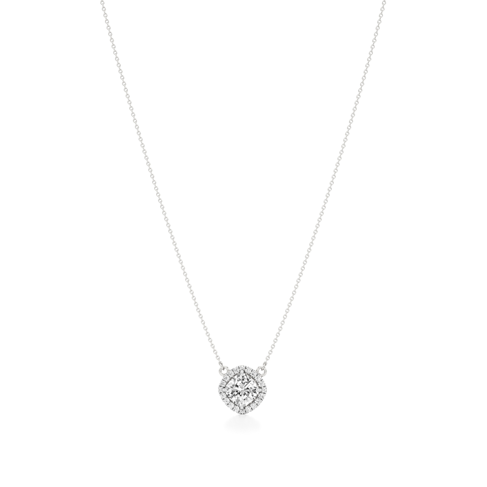 14k White Gold Elysian Halo Necklace