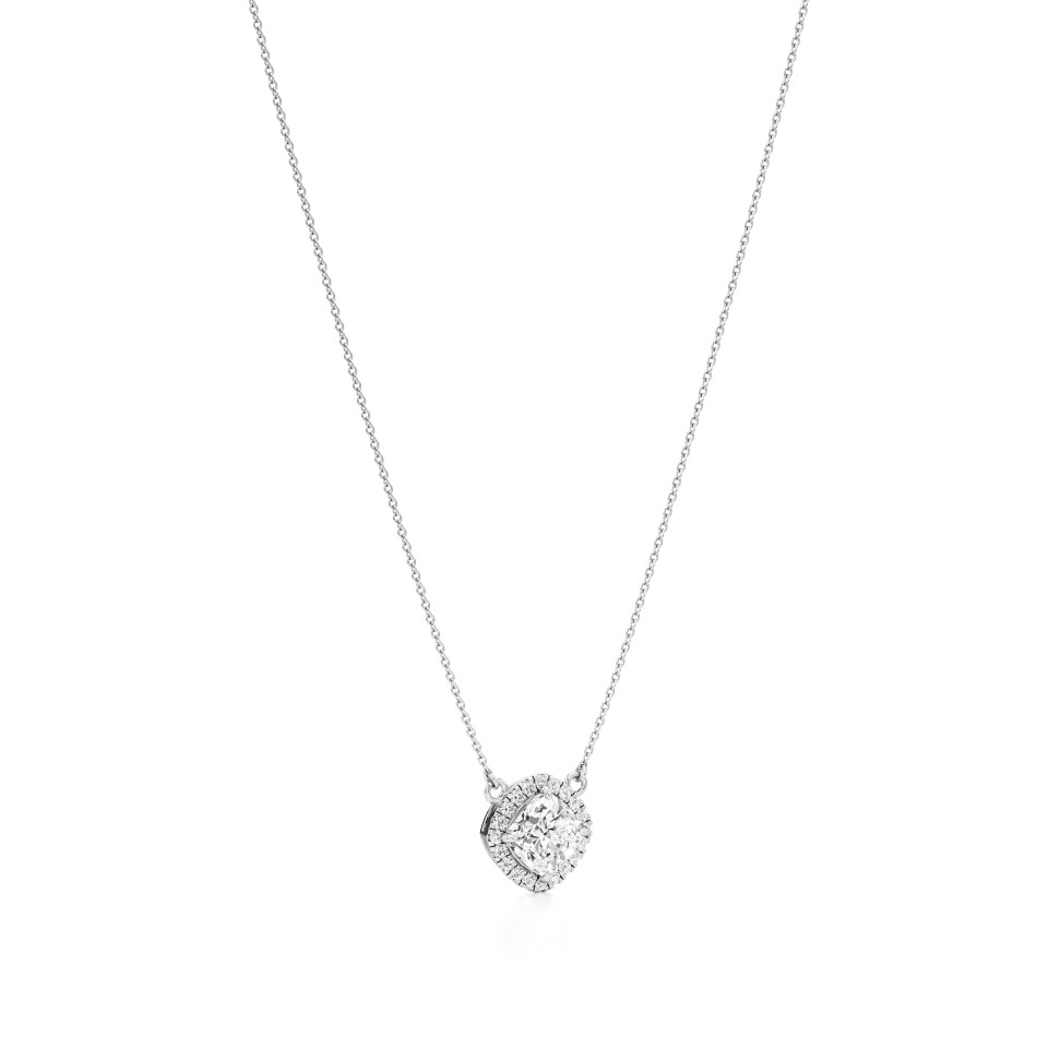 14k White Gold Elysian Halo Necklace
