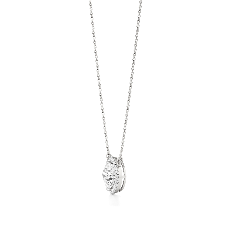 14k White Gold Elysian Halo Necklace