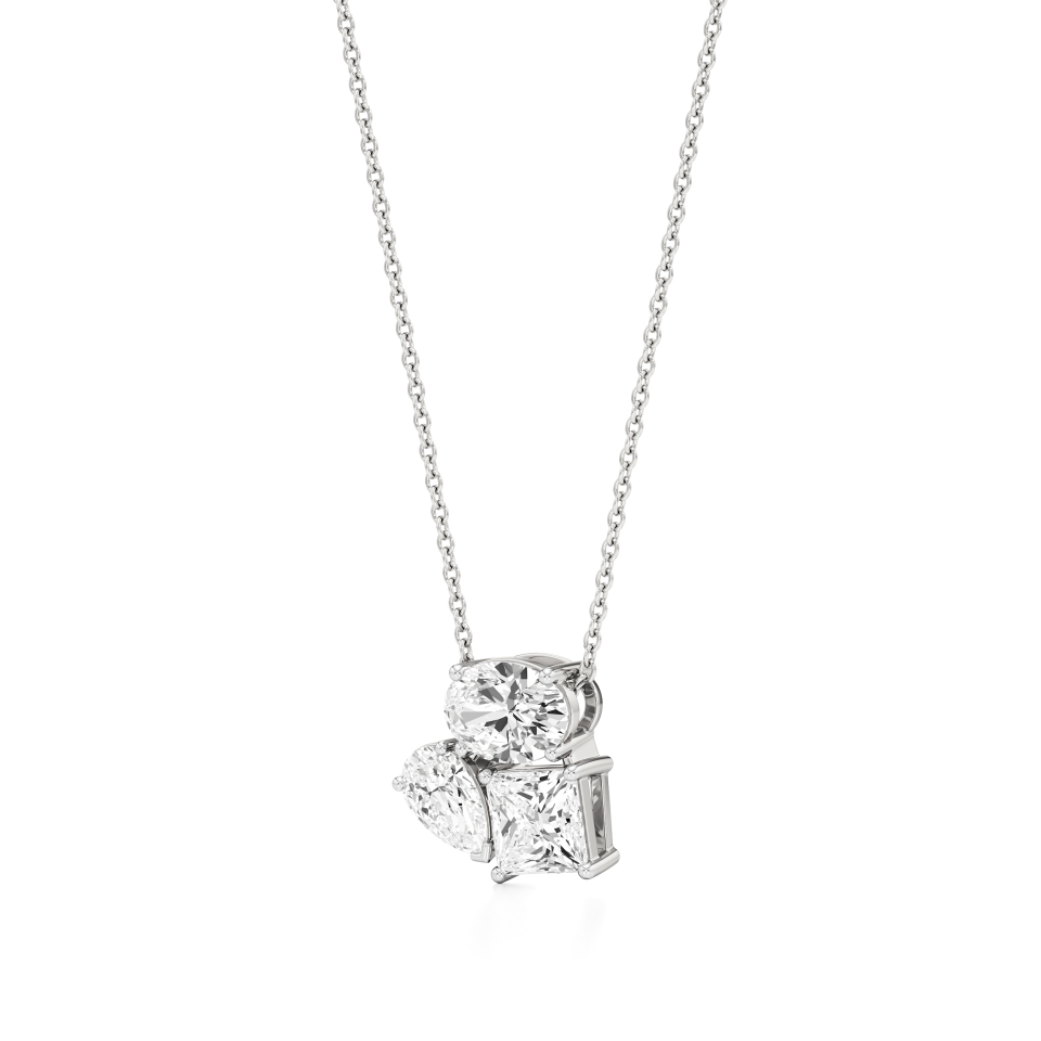 14k White Gold Triad Brilliance Diamond Pendant