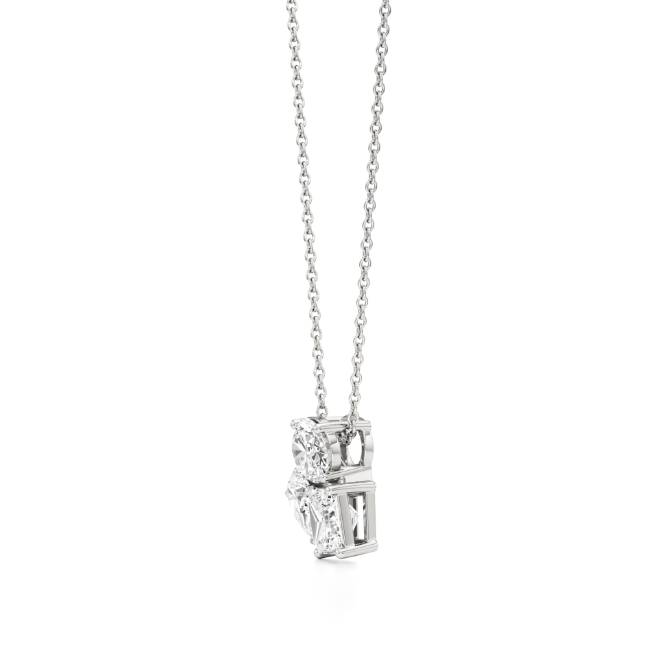 14k White Gold Triad Brilliance Diamond Pendant