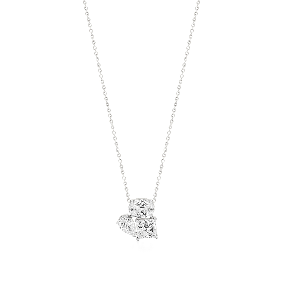14k White Gold Triad Brilliance Diamond Pendant
