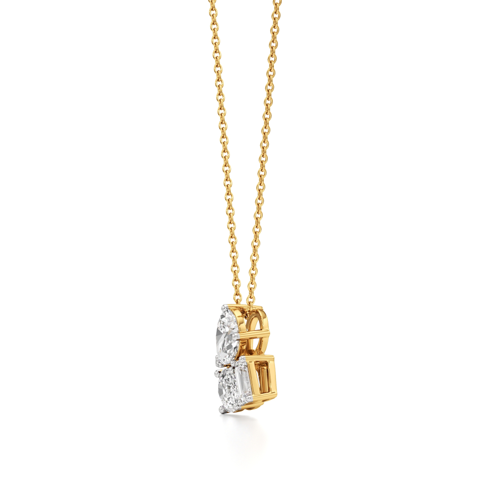 14k Yellow Gold Impeccable Three-Stone Diamond Pendant