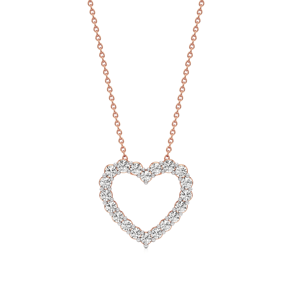 14k Rose Gold Enchanting Heart Pendant
