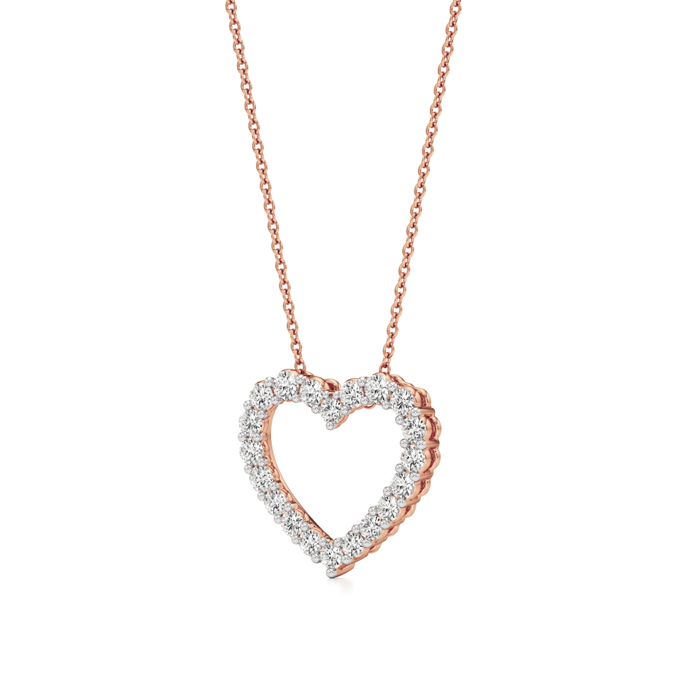 14k Rose Gold Enchanting Heart Pendant