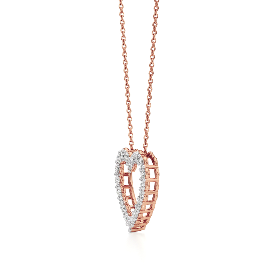 14k Rose Gold Enchanting Heart Pendant