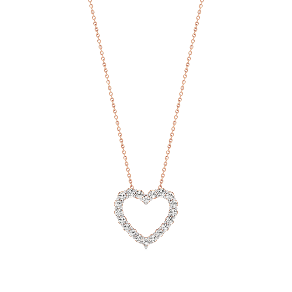 14k Rose Gold Enchanting Heart Pendant