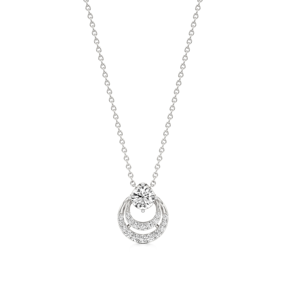 14k White Gold Luna Glow Diamond Pendant