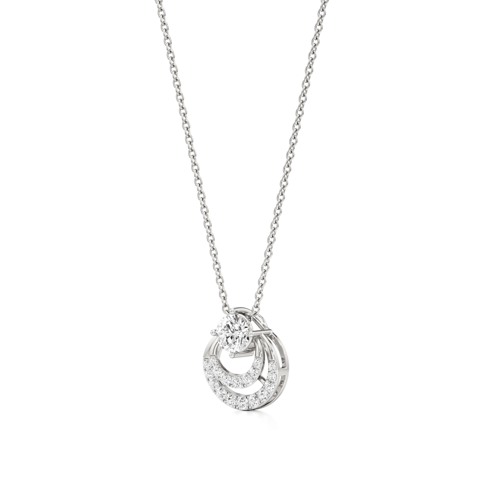 14k White Gold Luna Glow Diamond Pendant