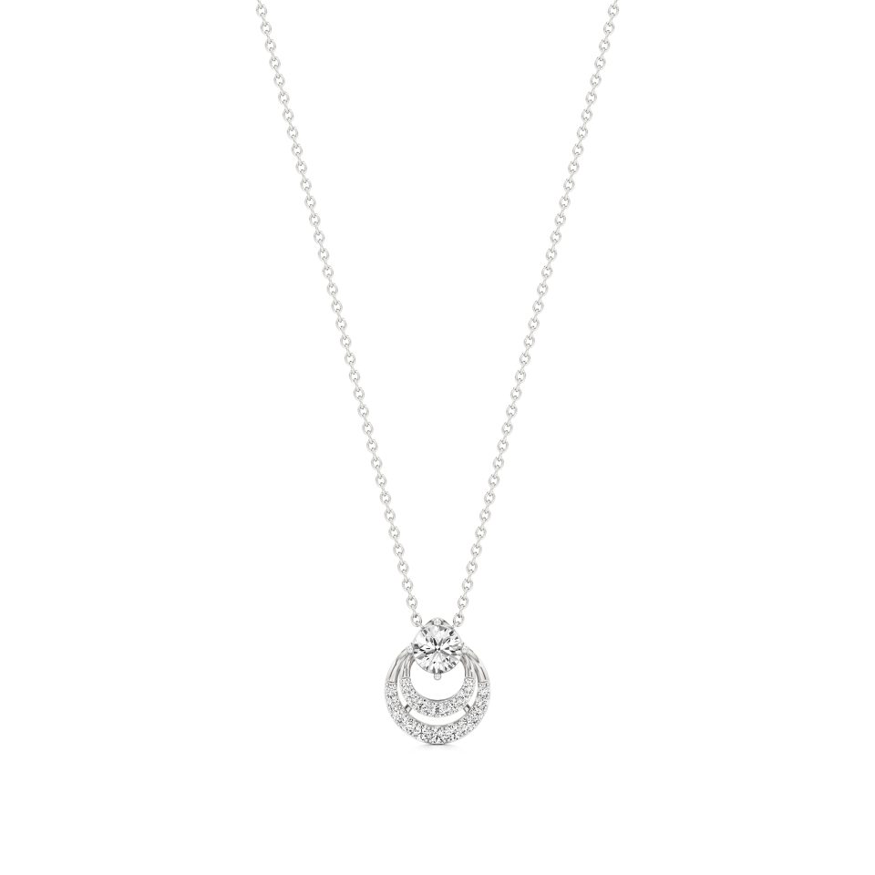 14k White Gold Luna Glow Diamond Pendant
