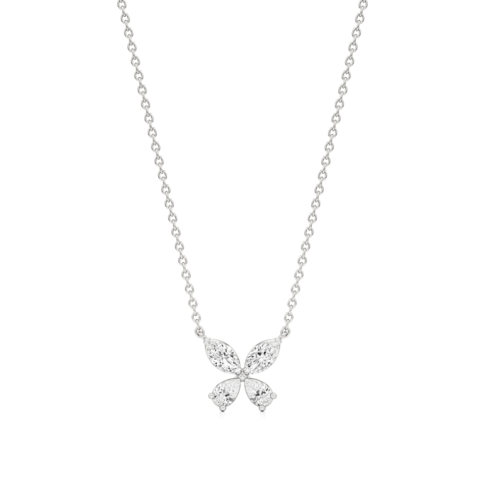 14k White Gold Butterfly Gleam Diamond Pendant