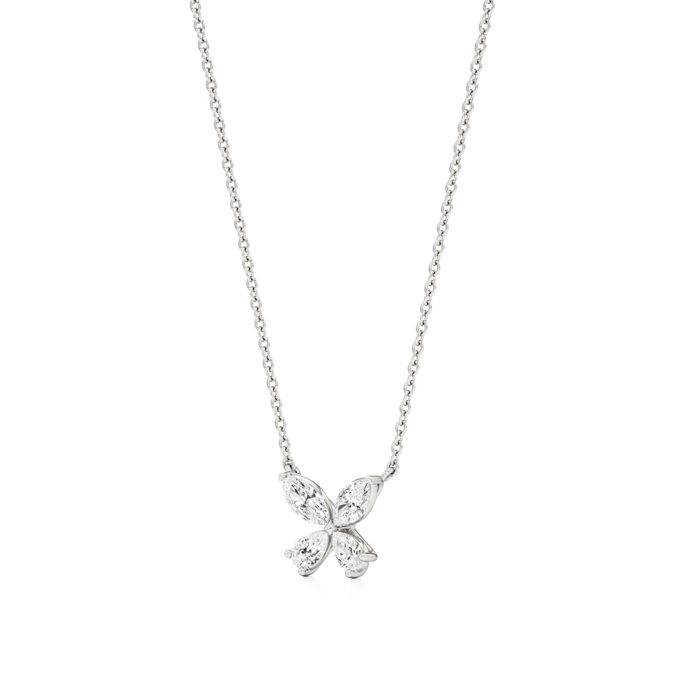 14k White Gold Butterfly Gleam Diamond Pendant