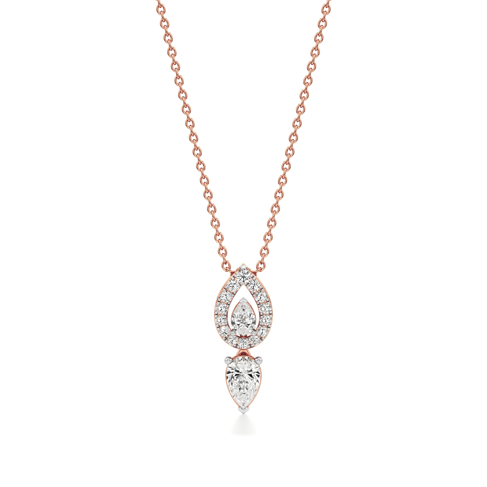 14k Rose Gold Teardrop Splendor Diamond Pendant
