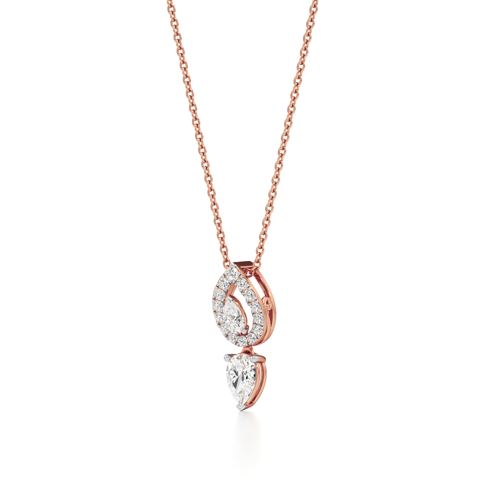 14k Rose Gold Teardrop Splendor Diamond Pendant
