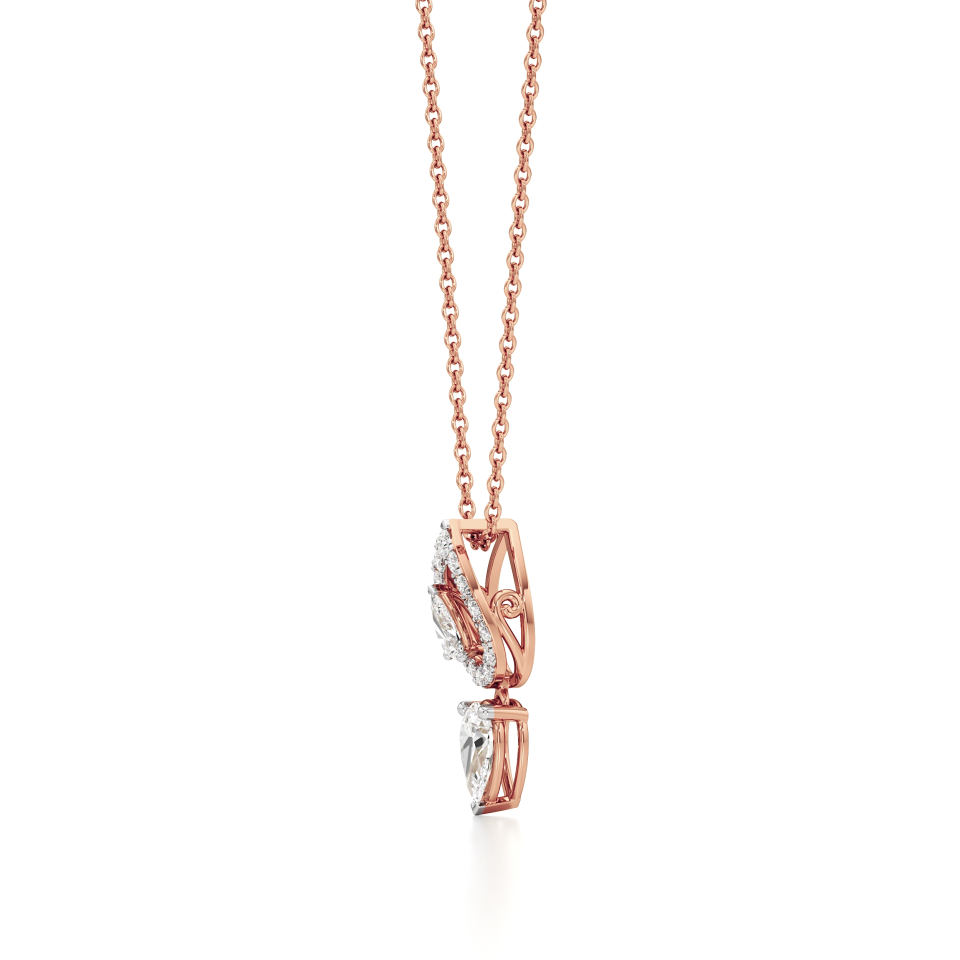 14k Rose Gold Teardrop Splendor Diamond Pendant