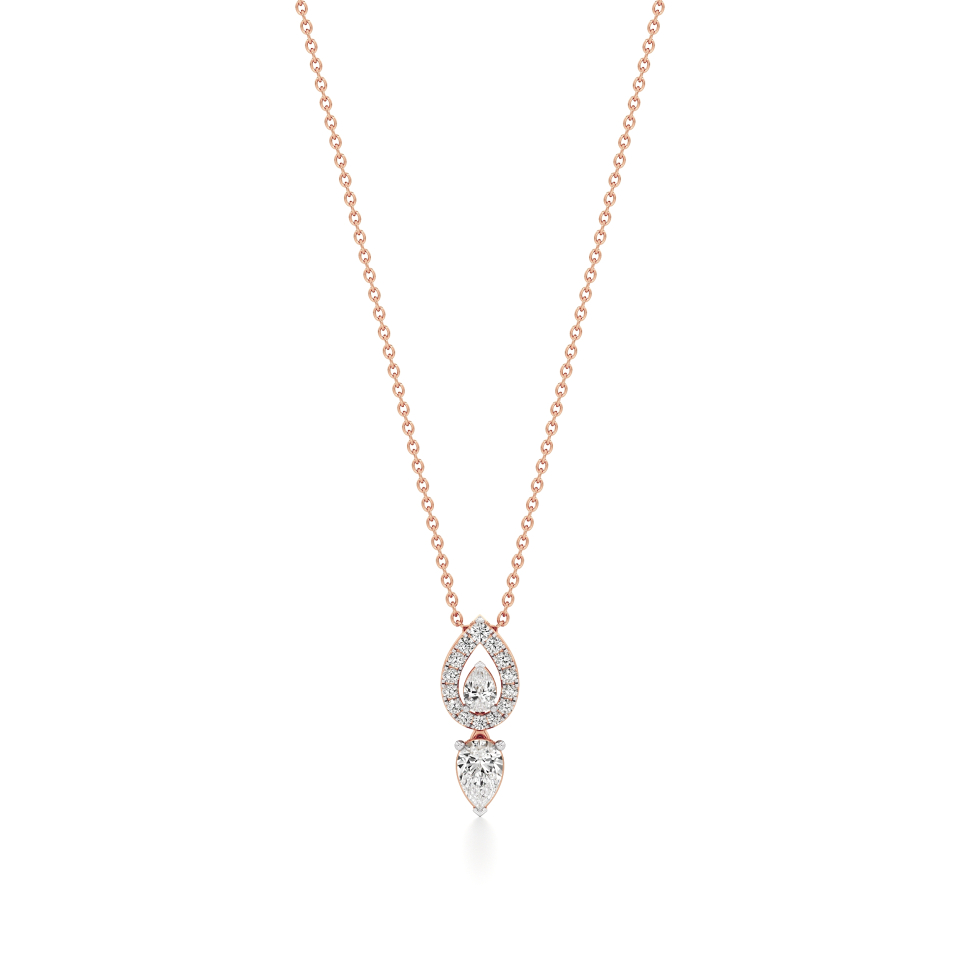 14k Rose Gold Teardrop Splendor Diamond Pendant
