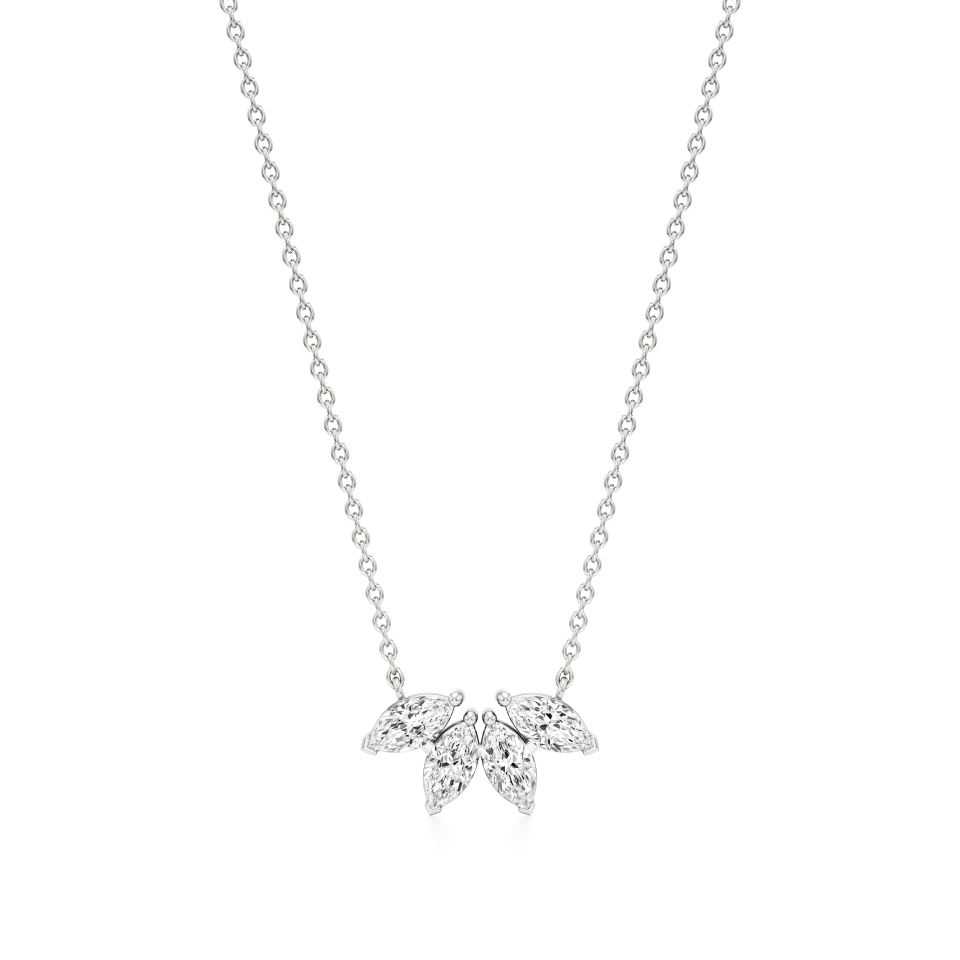 14k White Gold Quadra Gleam Diamond Pendant