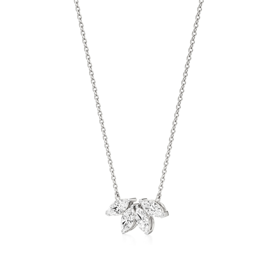 14k White Gold Quadra Gleam Diamond Pendant