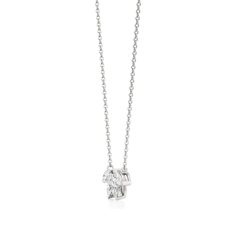 14k White Gold Quadra Gleam Diamond Pendant