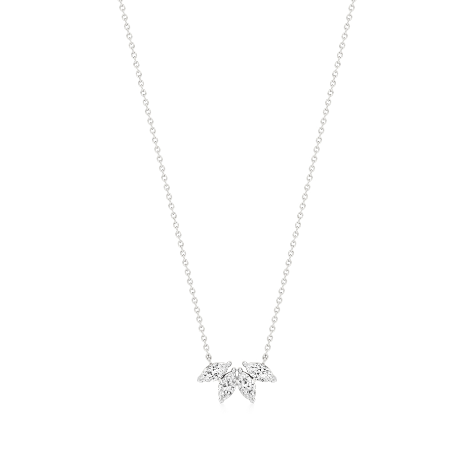 14k White Gold Quadra Gleam Diamond Pendant