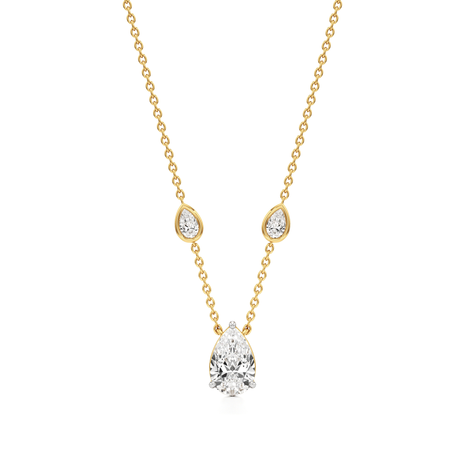 14k Yellow Gold Dewdrop Elegance Diamond Pendant