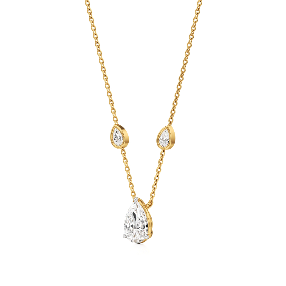 14k Yellow Gold Dewdrop Elegance Diamond Pendant