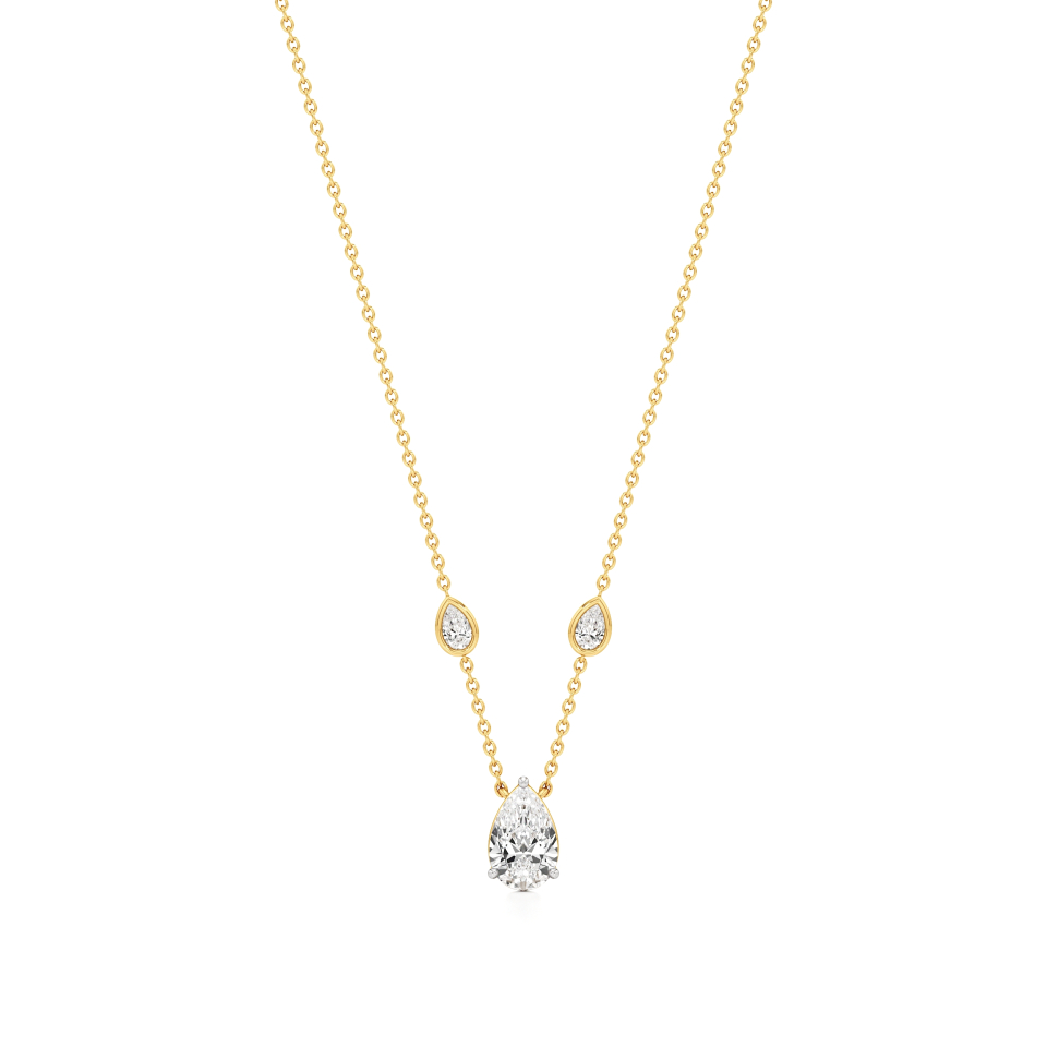 14k Yellow Gold Dewdrop Elegance Diamond Pendant