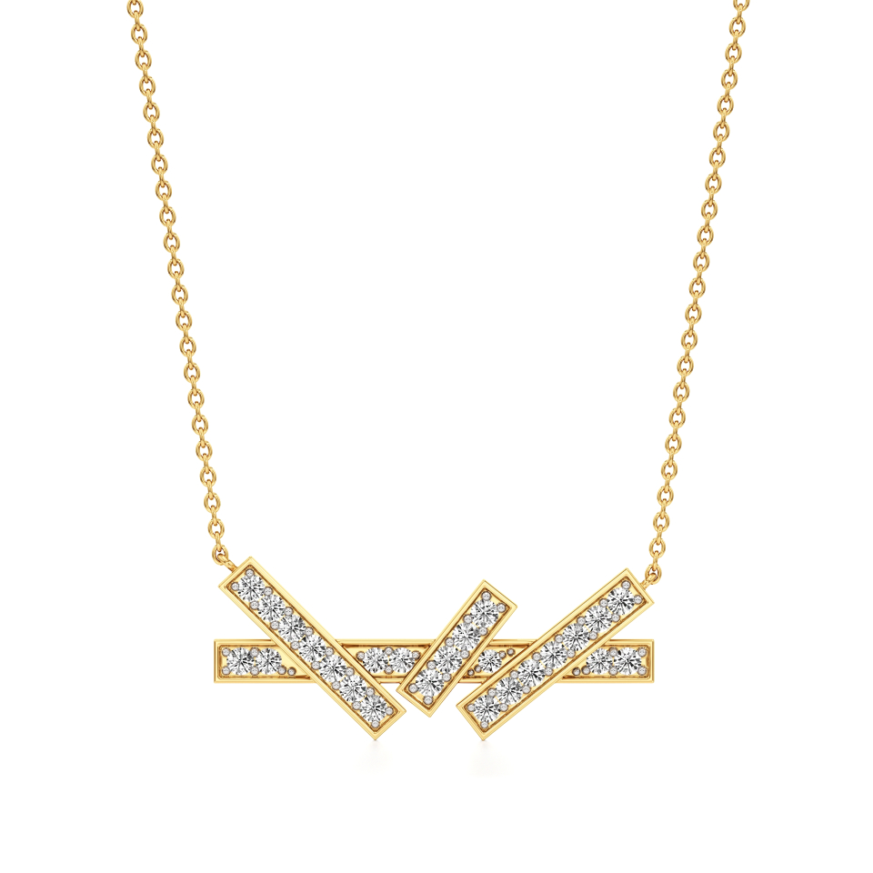 14k Yellow Gold Modern Luxe Diamond Pendant