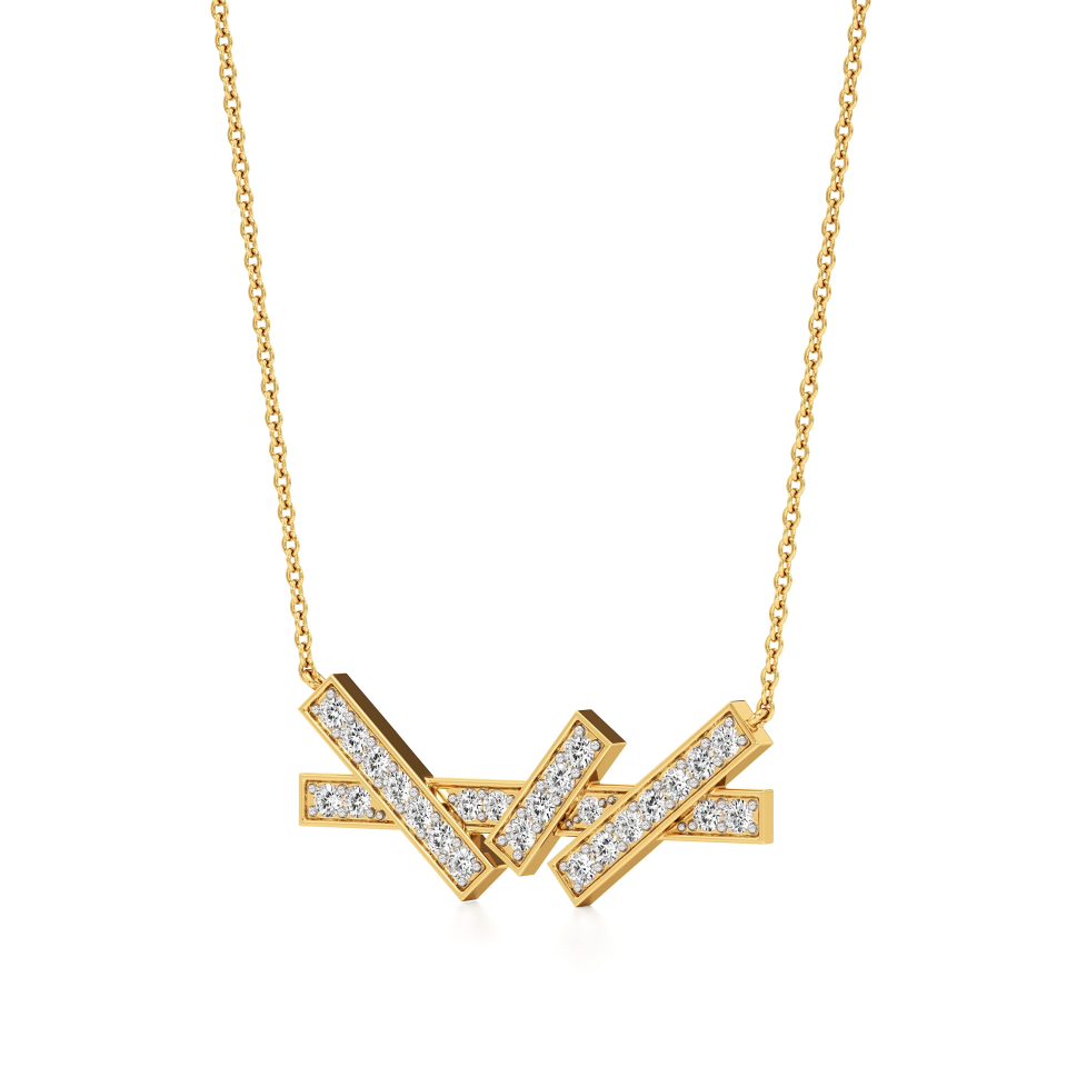 14k Yellow Gold Modern Luxe Diamond Pendant